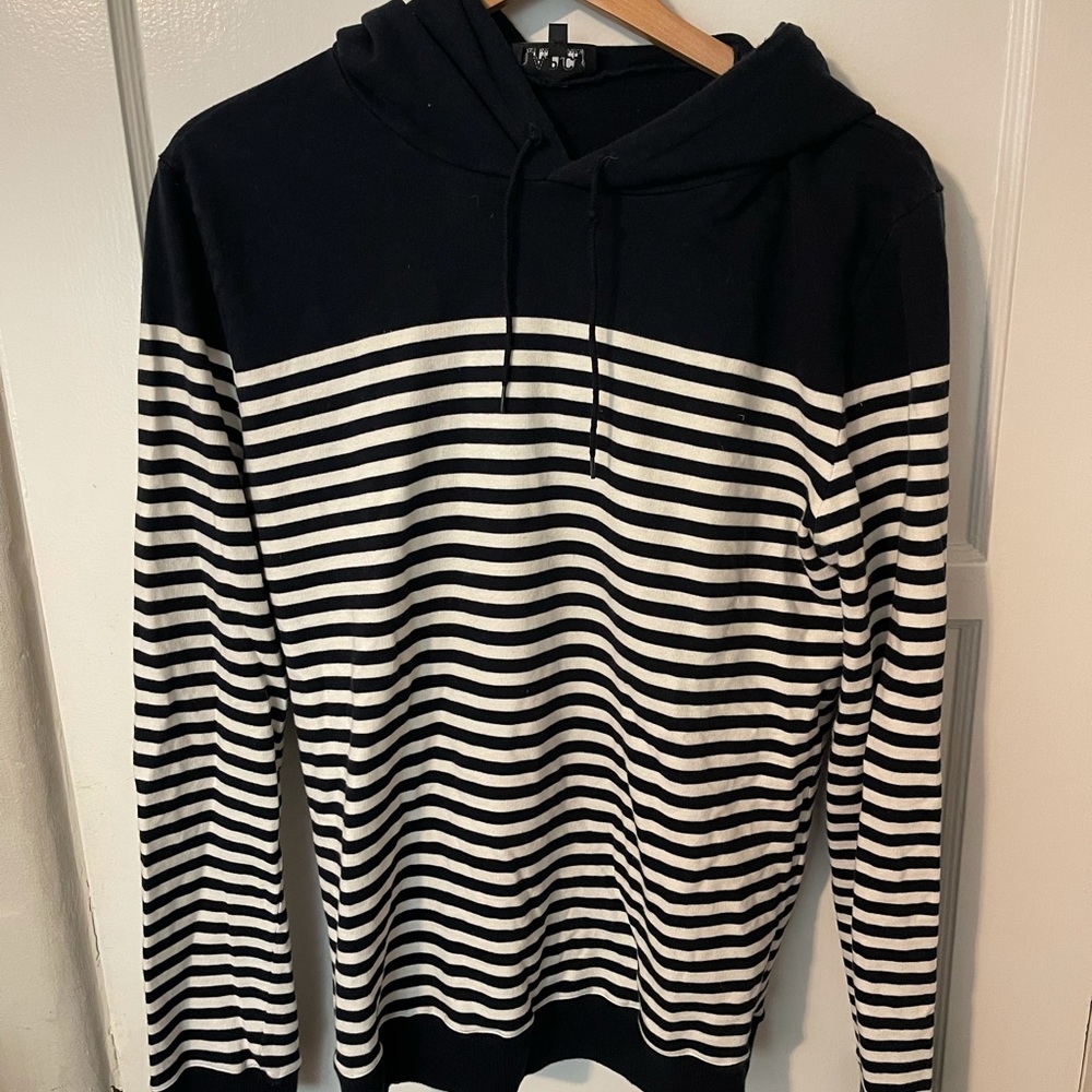 A.P.C. Navy and White Striped Men's Sweater